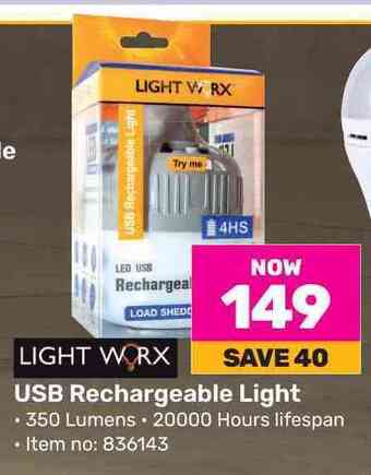 Game Lightworx usb rechargeable light offer