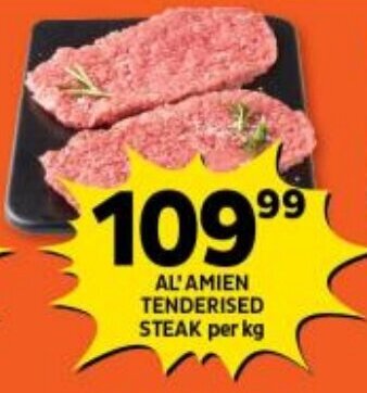 Shoprite AL'AMIEN TENDERISED STEAK per kg offer