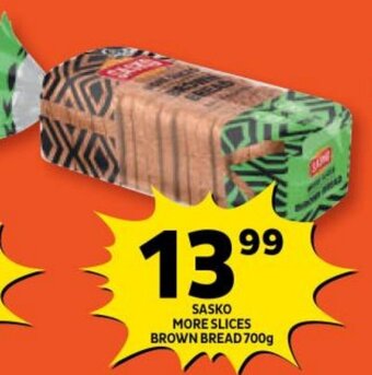 SASKO MORE SLICES BROWN BREAD 700g