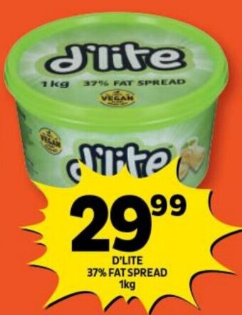 Shoprite D'LITE 37% FAT SPREAD 1kg offer