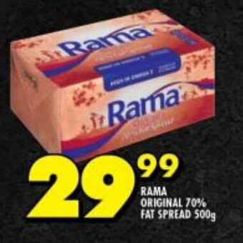 Shoprite RAMA ORIGINAL 70% FAT SPREAD 500g offer