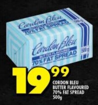 Shoprite CORDON BLEU BUTTER FLAVOURED 70% FAT SPREAD 500g offer