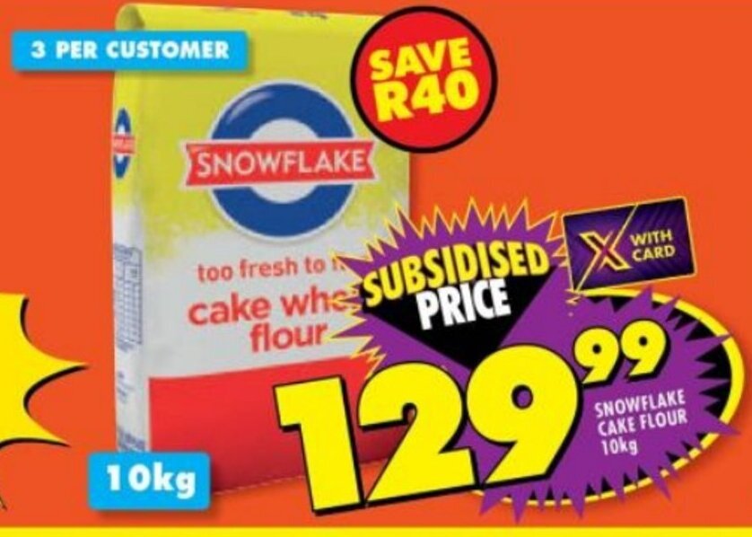 SNOWFLAKE CAKE FLOUR 10kg offer at Shoprite