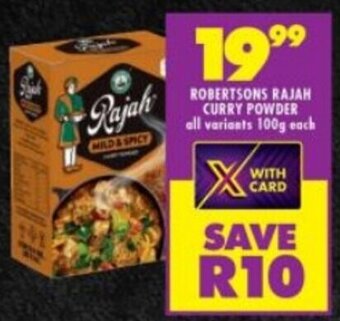 Shoprite ROBERTSONS RAJAH CURRY POWDER all variants 100g each offer