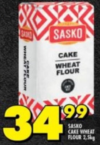 Shoprite SASKO CAKE WHEAT FLOUR 2,5kg offer
