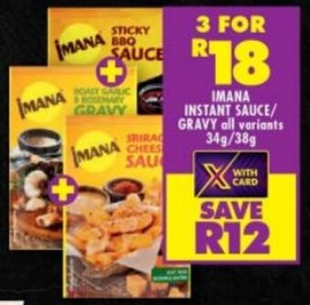 Shoprite IMANA INSTANT SAUCE/ GRAVY all variants 34g/38g offer