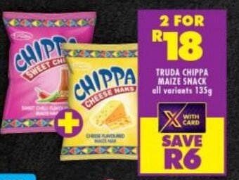Shoprite TRUDA CHIPPA MAIZE SNACK all variants 135g offer