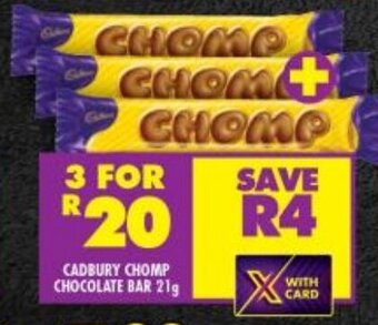 Shoprite CADBURY CHOMP CHOCOLATE BAR 21g offer