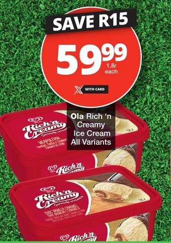 Ola Rich 'n Creamy Ice Cream All Variants