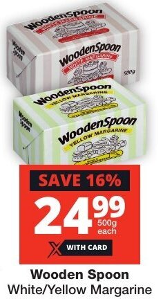 Checkers Wooden Spoon White/Yellow Margarine offer