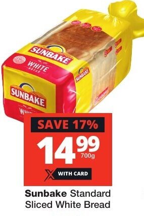 Checkers Sunbake Standard Sliced White Bread offer