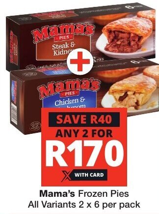 Mama's Frozen Pies All Variants 2 x 6 per pack