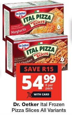 Checkers Dr. Oetker Ital Frozen Pizza Slices All Variants offer