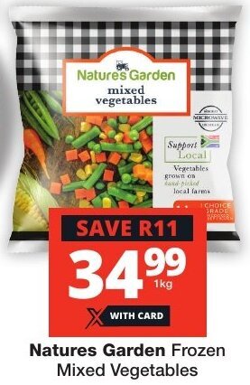 Checkers Natures Garden Frozen Mixed Vegetables offer