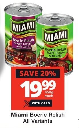 Checkers Miami Boerie Relish All Variants offer