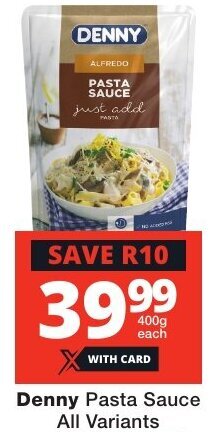 Checkers Denny Pasta Sauce All Variants offer