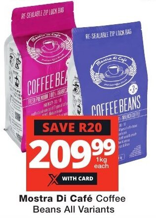 Checkers Mostra Di Café Coffee Beans All Variants offer