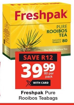 Checkers Freshpak Pure Rooibos Teabags offer