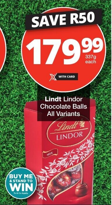 Lindt Lindor Chocolate Balls All Variants offer at Checkers