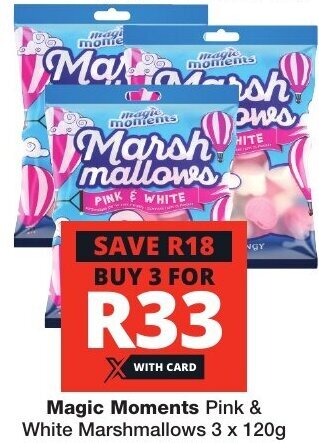 Magic Moments Pink & White Marshmallows 3 x 120g
