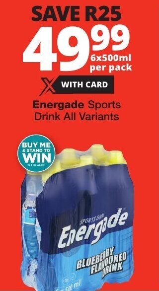 Checkers Energade Sports Drink All Variants offer