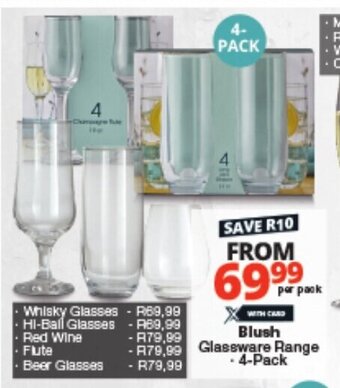 Checkers Blush Glassware Range offer