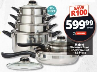 Checkers Majoré Stainless Steel Cookware Set 12-Piece offer