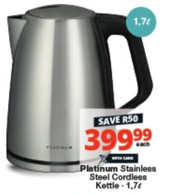 Checkers Platinum Stainless Steel Cordless Kettle 1,7L offer