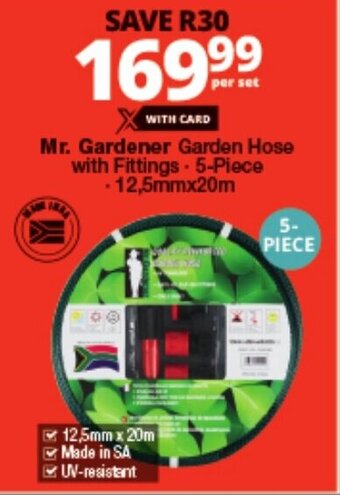 Checkers Mr. Gardener Garden Hose with Fittings 5-Piece offer