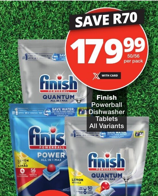 Finish Powerball Dishwasher Tablets All Variants offer at Checkers