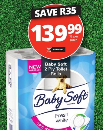 Checkers Baby Soft 2 Ply Toilet Rolls offer