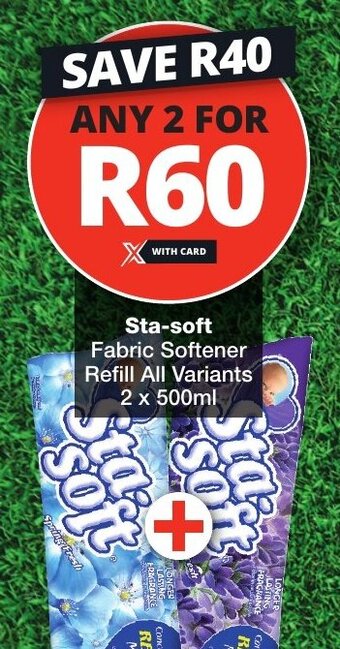 Checkers Sta-soft Fabric Softener Refill All Variants 2 x 500ml offer