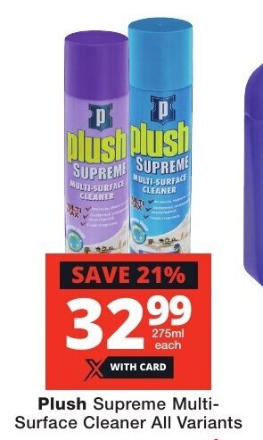 Checkers Plush Supreme Multi-Surface Cleaner All Variants offer