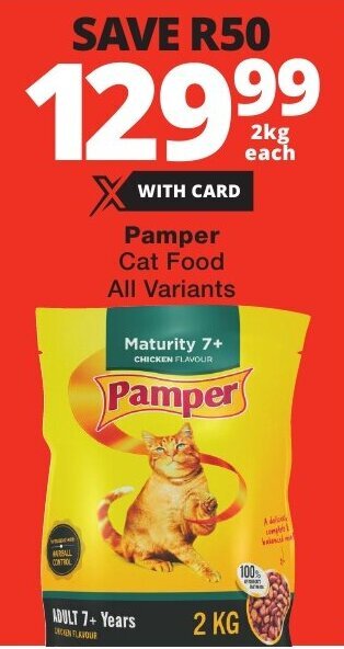 Checkers Pamper Cat Food All Variants offer