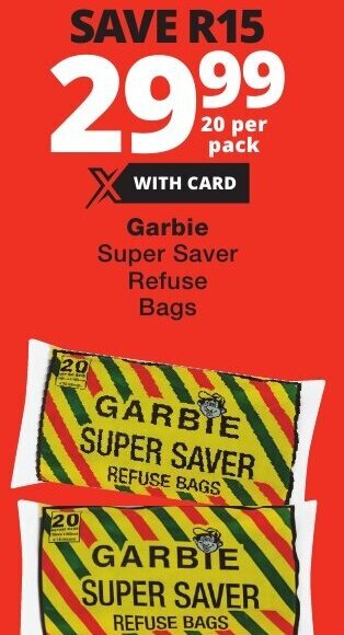 Checkers Garbie Super Saver Refuse Bags offer