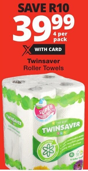 Checkers Twinsaver Roller Towels offer