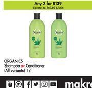 Makro Organics shampoo or conditioner (all variants)-for 2 x 1l offer