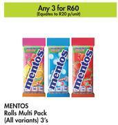 Makro Mentos rolls multi pack (all variants)-for 3 x 3's offer