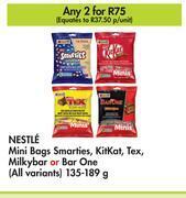 Makro Nestle mini bags smarties, kitkat, tex, milkybar or barone (all variants)-for 2 x 135/189g offer