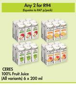 Makro Ceres 100% fruit juice (all variants)-for 2 x 6 x 200ml offer