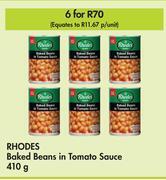 Makro Rhodes baked beans in tomato sauce-for 6 x 410g offer