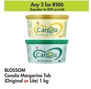 Makro Blossom canola margarine tub(original or lite)-for any 2 x 1kg offer