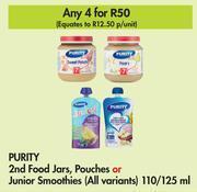 Makro Purity 2nd food jars, pouches or junior smoothies (all variants)-for 4 x 110/125ml offer