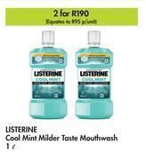 Listerine cool mint milder taste mothwash-for 2 x 1l