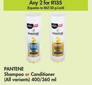 Makro Pantene shampoo or conditioner (all variants)-for 2 x 400/360ml offer