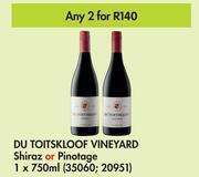 Du toitskloof vineyard shiraz or pinotage-for 2 x 750ml