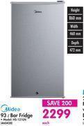 Midea bar fridge 460428-93l each