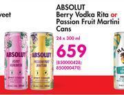 Makro Absolut berry vodka rita or passion fruit martini cans-24 x 300ml offer