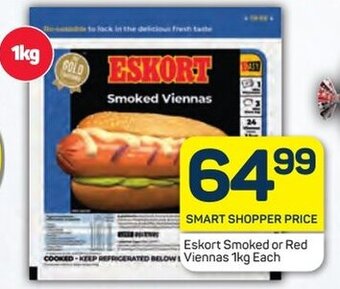 Pick n Pay Eskort Smoked or Red Viennas 1kg Each offer