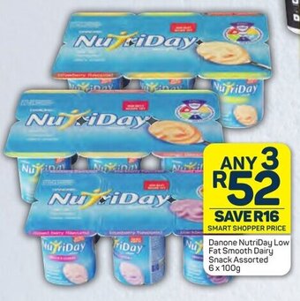 Pick n Pay Danone NutriDay Low Fat Smooth Dairy Snack Assorted 6x 100g offer